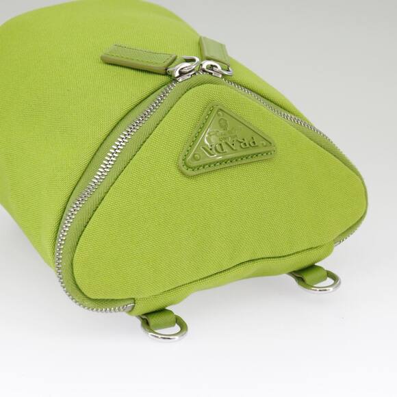 PRADA Shoulder Bag Canvas Silver Green - Picture 5 of 10